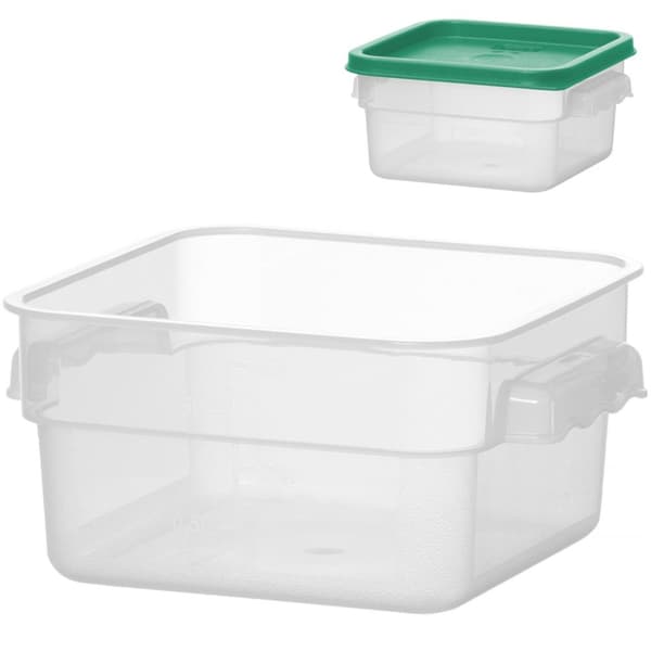 Matbeholder for oppbevaring av mat med inndeling 1,9 l 190 x 190 x 95 mm - Hendi 870907