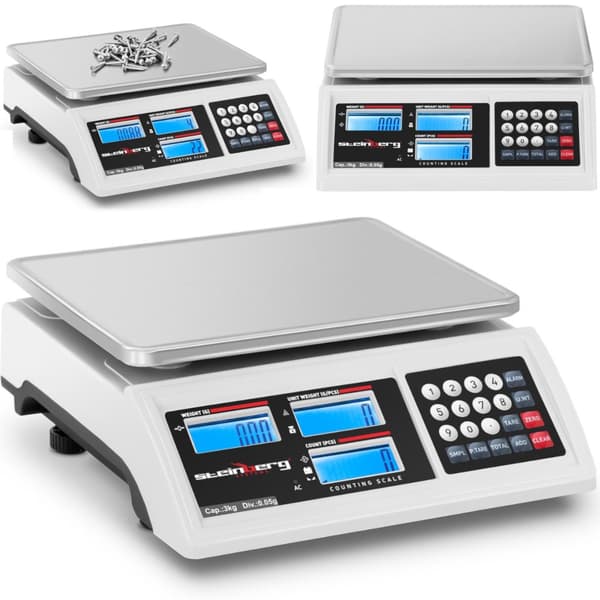 Kommersiell butikkskala tellende LCD RS232 3000 g / 0,05 g