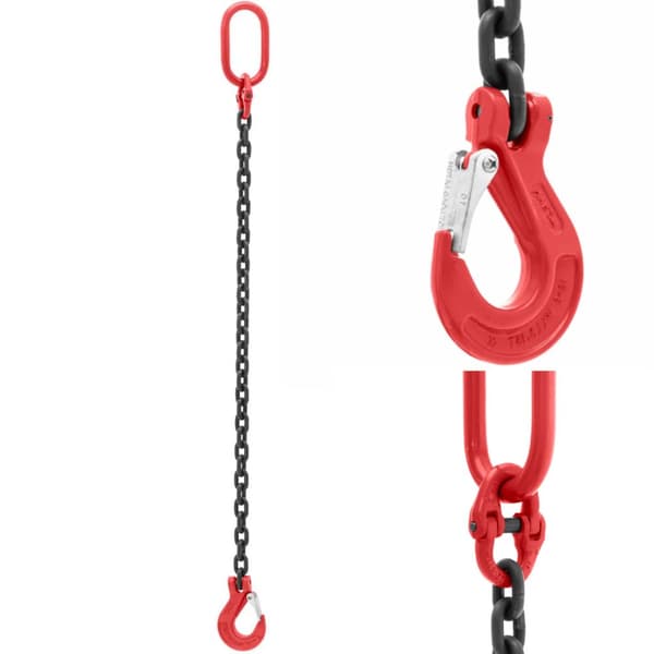 1-bens transportkjedeslynge med krok 1 m 3150 kg