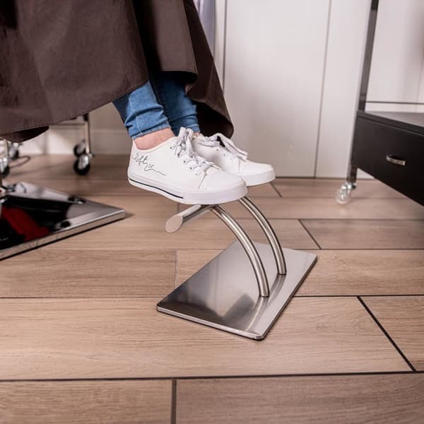 Kontor anti-skli frisør fotstøtte laget av rustfritt stål 35 cm