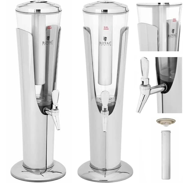 Køledispenser til juice og drikke med LED-belysning, 3 l