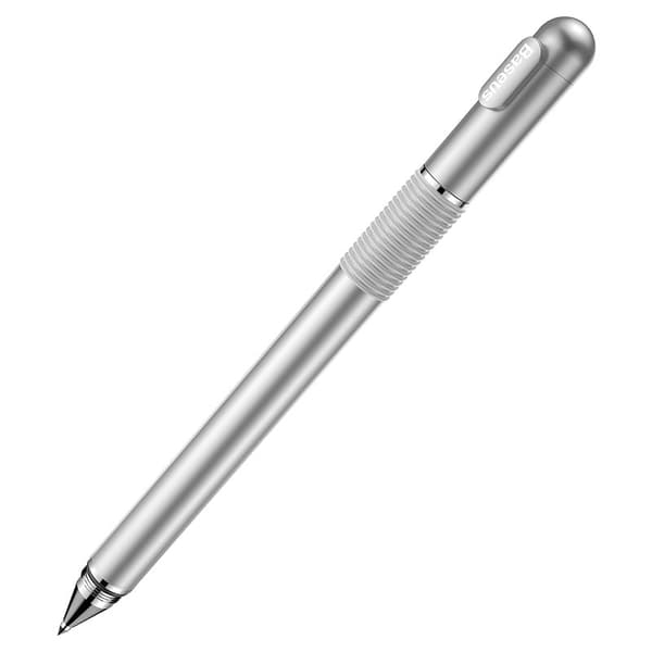 Dobbeltsidet kapacitiv disc stylus + sølv kuglepen