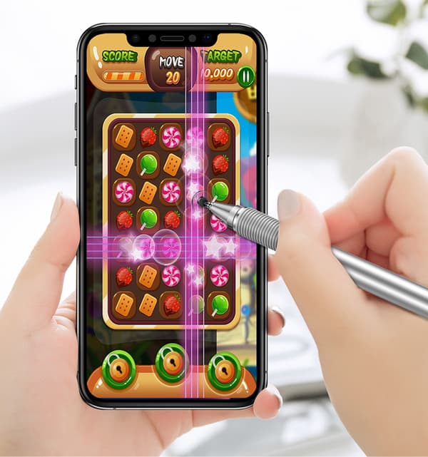 Dobbeltsidet kapacitiv disc stylus + sølv kuglepen