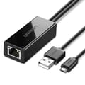 Miniatyrbild 1 av 6: Externt LAN micro USB-nätverkskort 100Mbps för Chromecast 1m svart