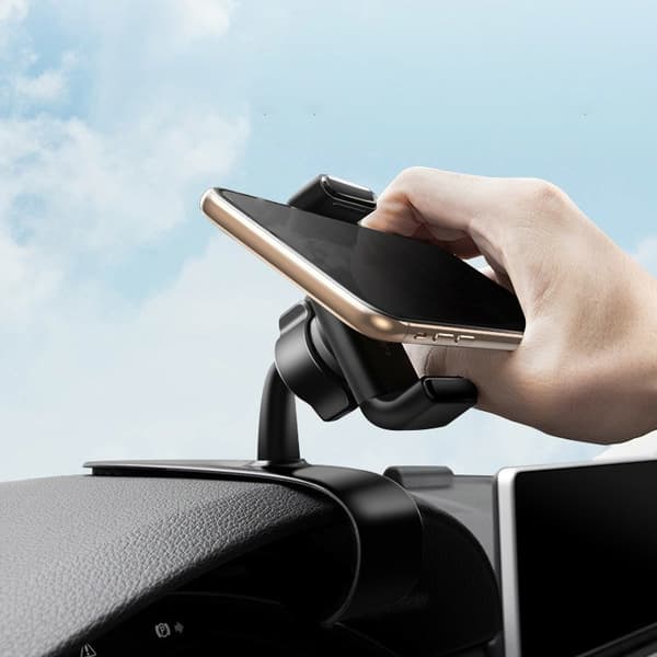 Biltelefonholder, dashbordspenne, sort