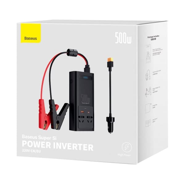Bilspenningsomformer 12V til 230V 500W, EU og CN plugg