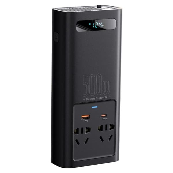 Bilspenningsomformer 12V til 230V 500W, EU og CN plugg