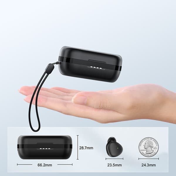 Trådløse TWS Bluetooth 5.1 hodetelefoner 300mAh svart