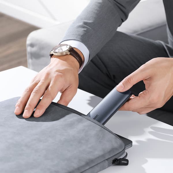 Diskbås M.2 B-Key SATA 3.0 harddiskkasse grå + USB Type C kabel
