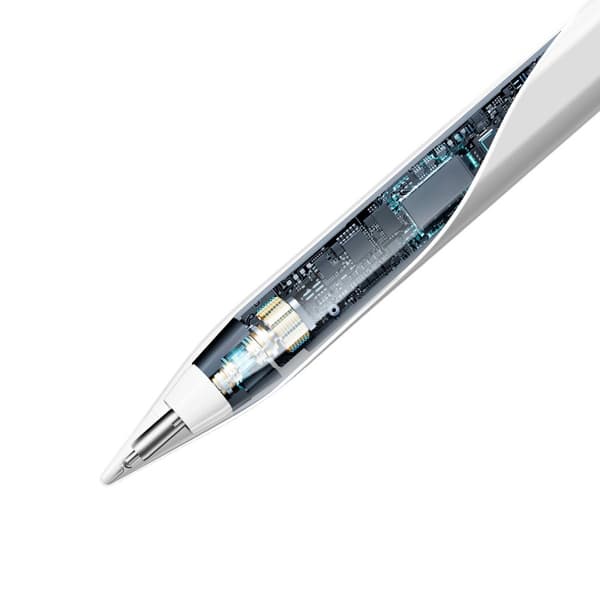 Stylus pen til iPhone iPad, trådløs aktiv + udskiftelig spids, hvid