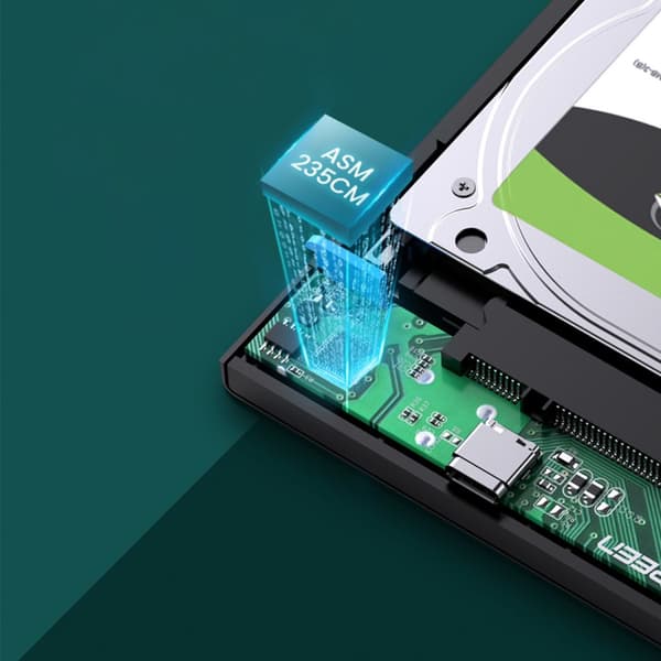 Kabinet til SATA 2,5'' 6TB USB-C 3.0-drev sort