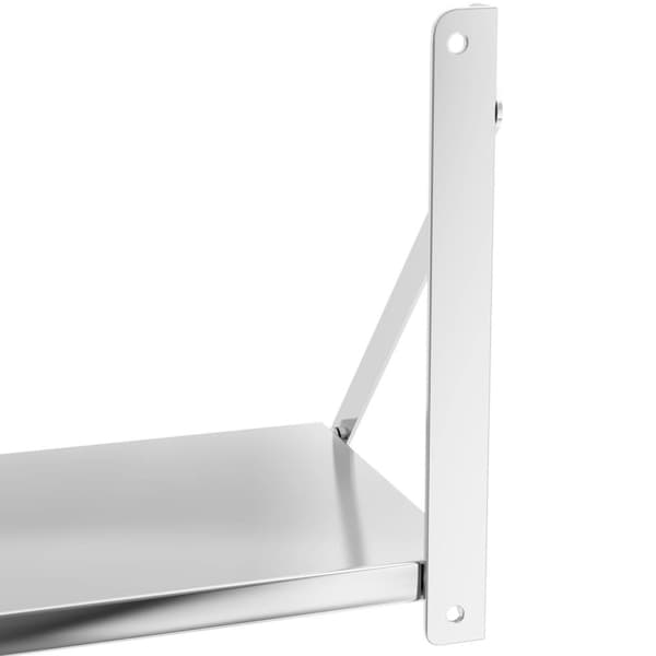 Gastronomi vägghylla, hopfällbar, rostfritt stål, upp till 40 kg, 100 x 30 cm