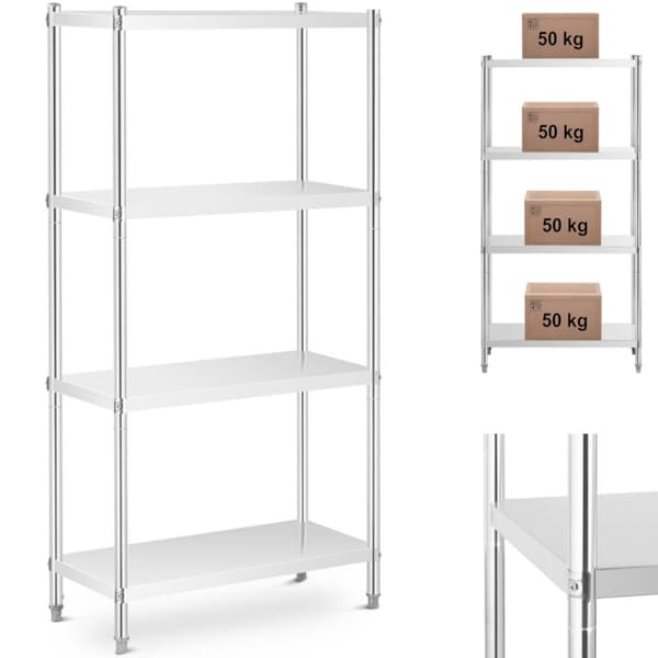 Catering lagerhylle i metall opptil 200 kg 90 x 40 x 180 cm