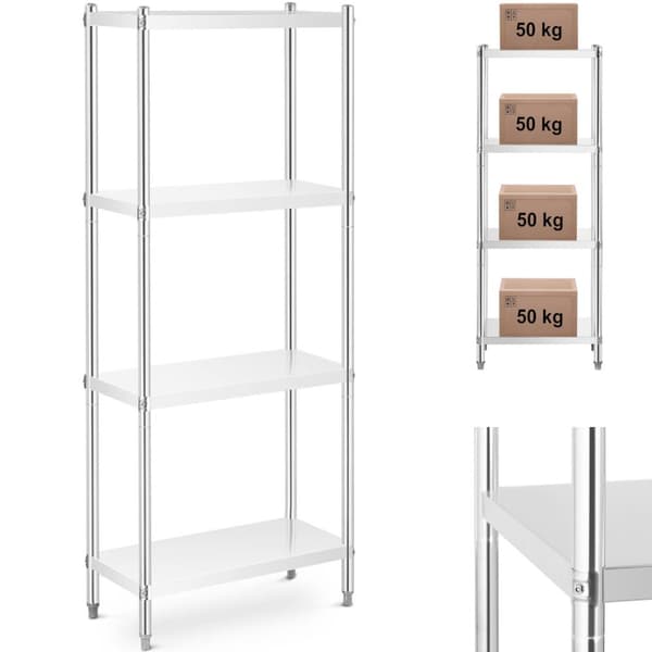 Catering lagerhylle i metall opptil 200 kg 70 x 40 x 180 cm