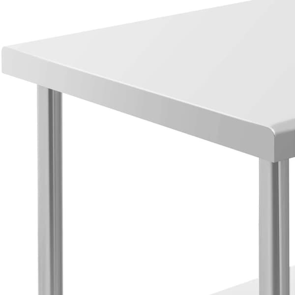 Cateringbord i metall på hjul med hylla, STÅL 70 x 100 cm