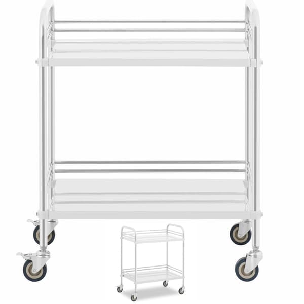 Laboratoriekosmetikkbehandlingsvogn laget av stål, 2 hyller, 73 x 44 x 86 cm, 20 kg