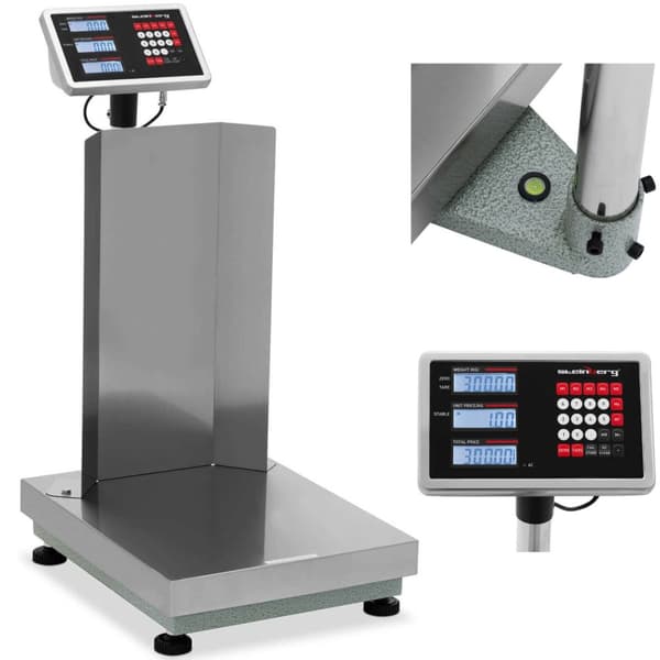 Lagerplatformsvægt med ryglæn 40 x 50 cm LCD 300 kg / 0,02 kg