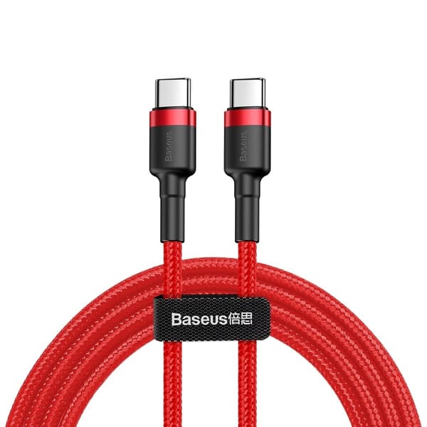 Kestävä joustava USB-C PD-kaapeli PD 2.0 60W 20V 3A QC3.0 2M punainen