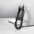 Miniatyrbild 6 av 8: Slitstark flexibel kabel USB microUSB QC3.0 2.4A 1M svart och grå