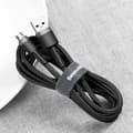 Miniatyrbild 8 av 8: Slitstark flexibel kabel USB microUSB QC3.0 2.4A 1M svart och grå
