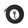 Miniatyrbild 7 av 7: Slitstark flexibel kabel USB-C QC3.0 2A 2M svart och röd