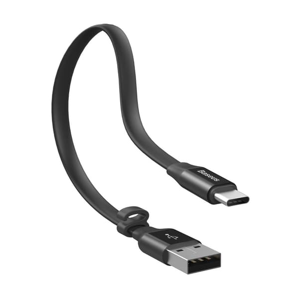 Platt kabel USB-C USB-kabel med hållare 2A 23CM svart