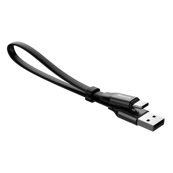 Platt kabel USB-C USB-kabel med hållare 2A 23CM svart