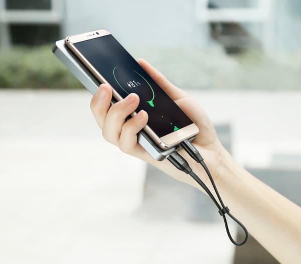 Platt kabel USB-C USB-kabel med hållare 2A 23CM svart