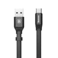 Miniatyrbild 1 av 6: Platt kabel USB-C USB-kabel med hållare 2A 23CM svart