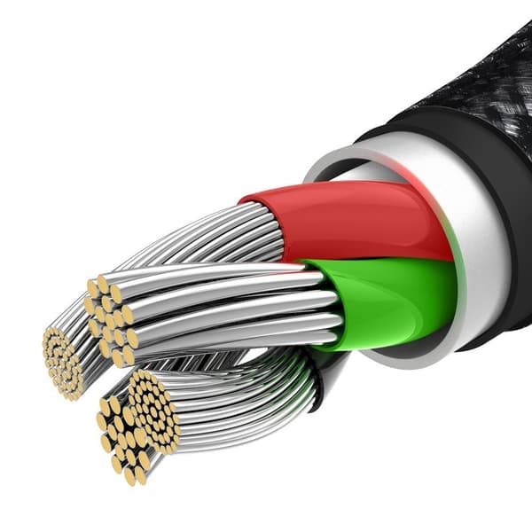 3i1 USB kabel USB-C Iphone Lightning microUSB 3,5 A 1,5 m sort