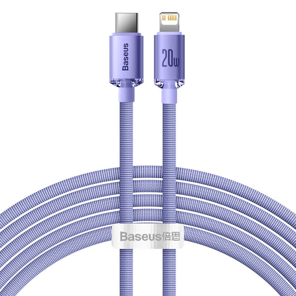 Kabel for hurtiglading og dataoverføring USB-C Iphone Lightning 20W 2m lilla