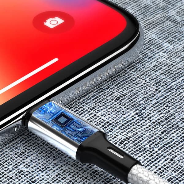 Sterk flettet kabel USB-C 2.4A 2m svart