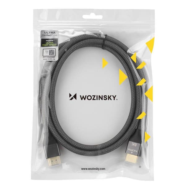 Kabel HDMI 2.1 8K 60 Hz 48 Gbps 4K 120 Hz 2K 144 Hz 5 m sølv