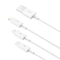 Pikkukuva 3 / 7: Erinomainen 3in1 USB-kaapeli Iphone Lightning USB-C microUSB 3,5 A 1,5 m valkoinen