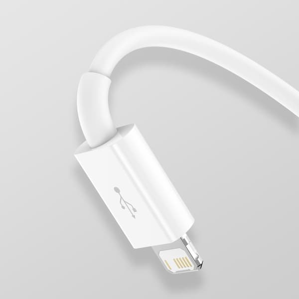 Erinomainen 3in1 USB-kaapeli Iphone Lightning USB-C microUSB 3,5 A 1,5 m valkoinen