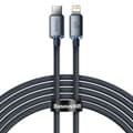 Miniatyrbillede 1 af 5: Kabel til hurtig opladning og dataoverførsel USB-C Iphone Lightning 20W 2m sort