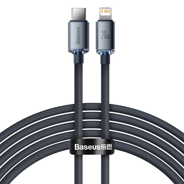 Kabel til hurtig opladning og dataoverførsel USB-C Iphone Lightning 20W 2m sort