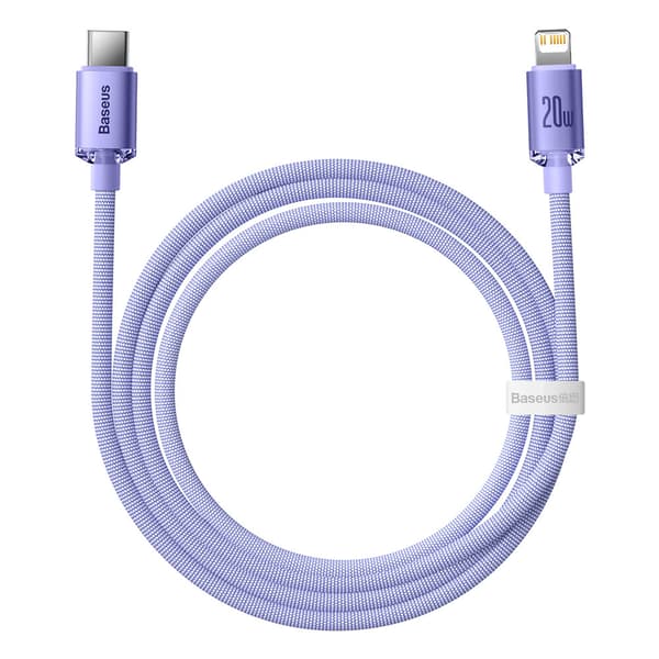 Kabel for hurtiglading og dataoverføring USB-C Iphone Lightning 20W 1,2m lilla