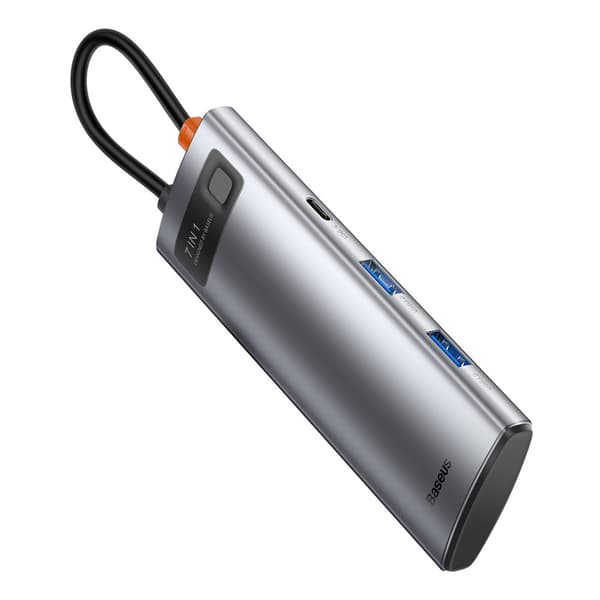 Multifunktionell USB HUB 7in1 Typ C HDMI TF-kortläsare PD grå