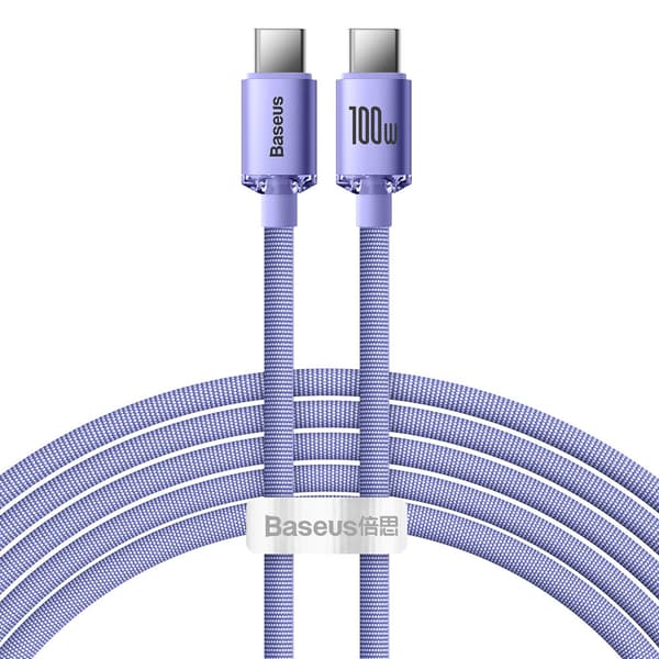 Kabel til hurtig opladning og dataoverførsel USB-C USB-C 100W 2m lilla
