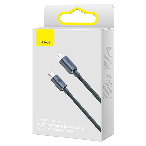 Kabel for hurtiglading og dataoverføring USB-C USB-C 100W 1,2m svart