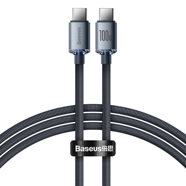 Kabel for hurtiglading og dataoverføring USB-C USB-C 100W 1,2m svart