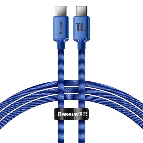 Kabel til hurtig opladning og dataoverførsel USB-C USB-C 100W 1,2m blå
