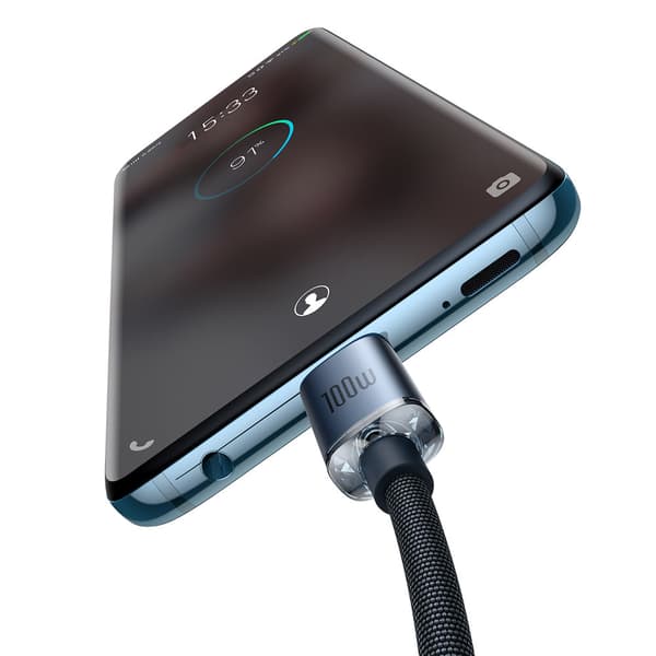 Kabel til hurtig opladning og dataoverførsel USB-C USB-C 100W 2m sort