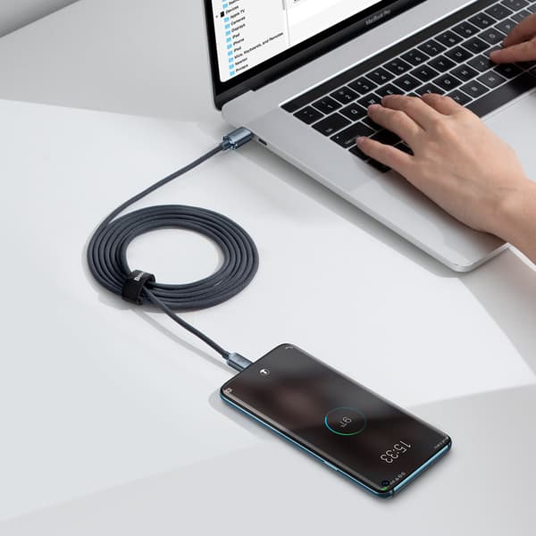 Kabel til hurtig opladning og dataoverførsel USB-C USB-C 100W 2m sort