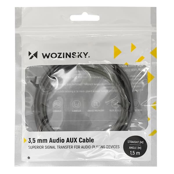 Vinklet AUX kabel han-han mini jack kabel 3 m sort