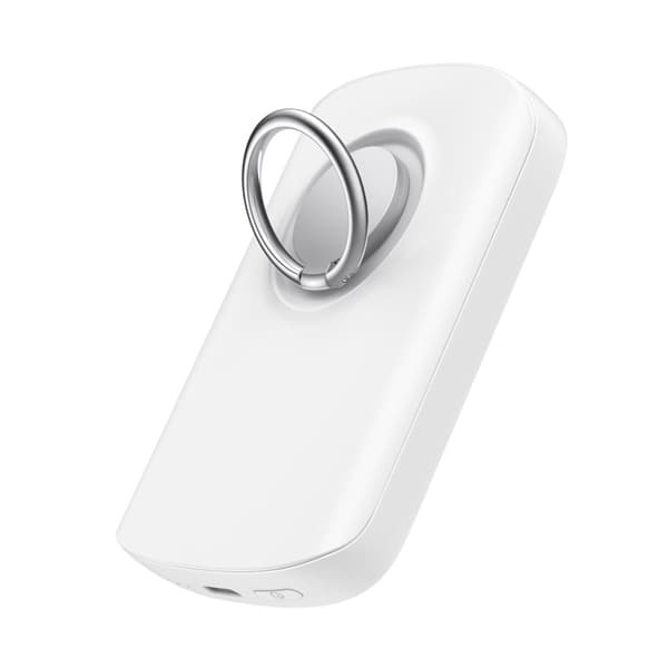 Powerbank med ring induktiv oplader med stativ op til 6000mAh 20W hvid