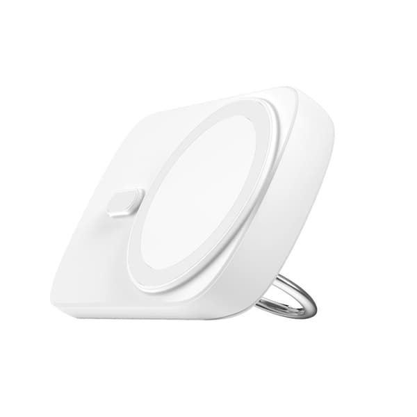 Powerbank med ring induktiv oplader med stativ op til 6000mAh 20W hvid