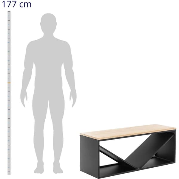 Vedstativ med benk 104 x 35 x 41 cm