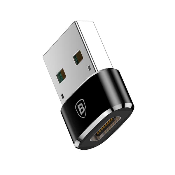 Lille USB-C til USB stik adapter - sort